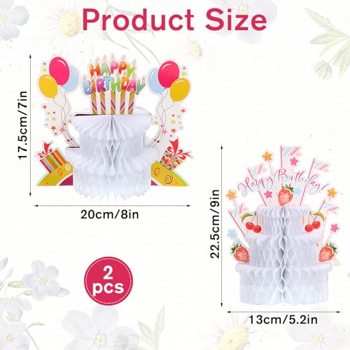 Gemoioio 2Pk Honeycomb Cake Centerpiece, Easy Assemble Birthday Decor