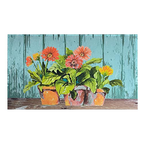 Spring Floral Door Mat 17x30 - Non-Slip Welcome Decor