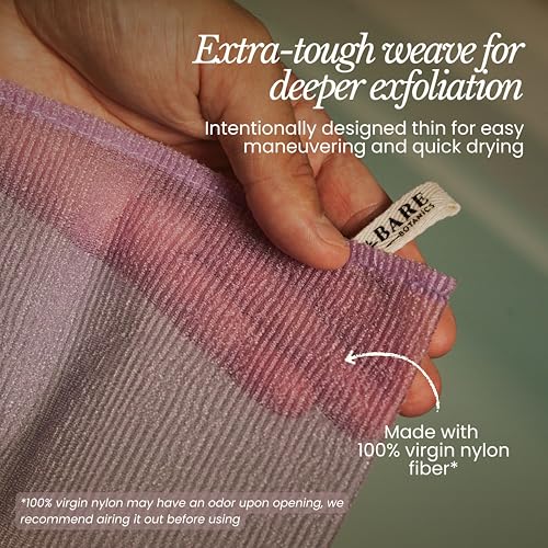 Bare Botanics Extra Long Exfoliating Shower Towel 2-Pack