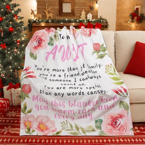 Aunt Gift Blanket - Soft Warm Throw for Aunts, 50 x 60 Inch