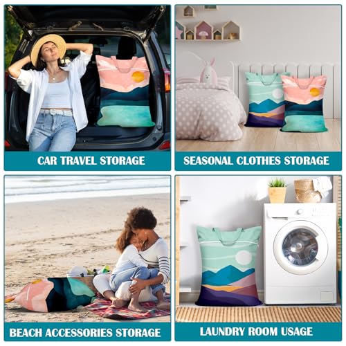 Nidoul 2-Pack Large Waterproof Travel Laundry Bags - Landscape Print