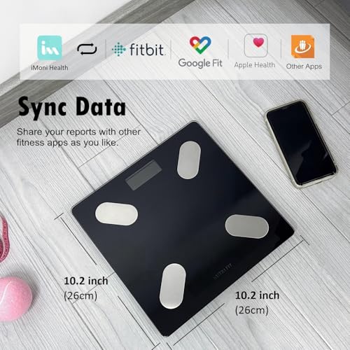 NUTRI FIT Smart Body Fat Scale - Digital Weight Monitor, Mirror Black