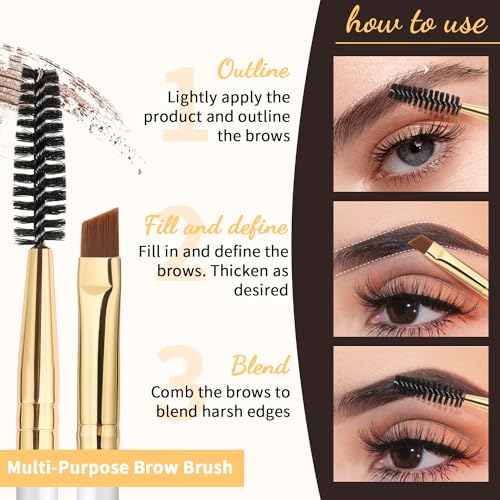 Docolor Duo Angled Eyebrow Brush and Spoolie Makeup Tool