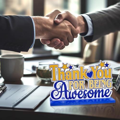 Employee Appreciation Wooden Table Sign Centerpiece, 4.7x8.7 inch, 4-Pack