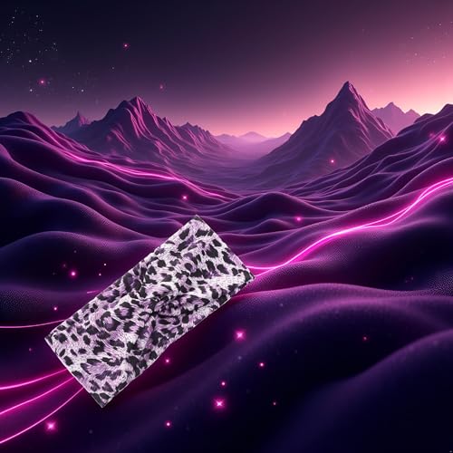 Purple Leopard Print Cross Elastic Headband for Gym and Fashion