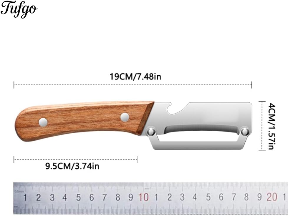 Skiennix 2-In-1 Vegetable Peeler - Multi-Functional Kitchen Tool with Bottle Opener & Wooden Handle