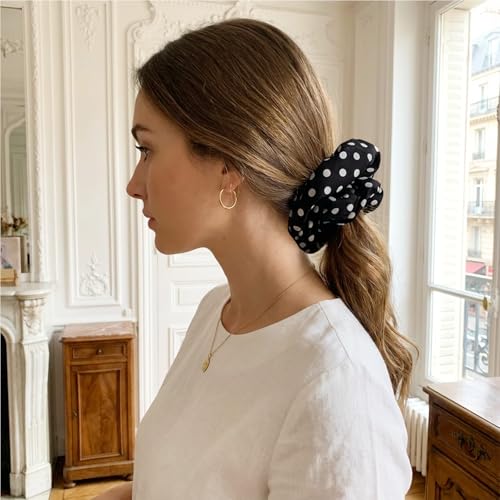 Sibba Large Satin Hair Scrunchies 3-Pack - 7 Inch Oversized Jumbo Ties