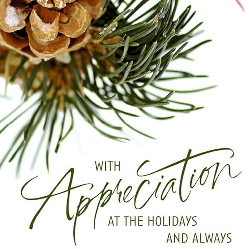 Business Holiday Greeting Cards with Pinecone Design - Pack of 25
