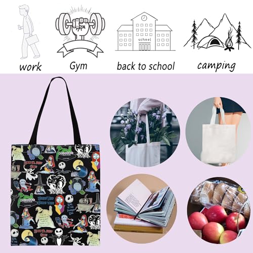 Ghost Lover Tote Bag - Jack and Sally Fans Ghost Dog Shoulder Bag Variation of Ghost B Bag