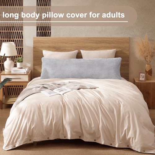 Pamhaven 20x54 Reversible Velvet Body Pillow Cover, Gray Plush Case