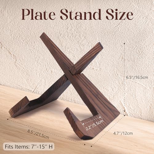 XKDOUS Wooden Plate Stand Display Easel - 2 Pack for Photos & Cookbooks
