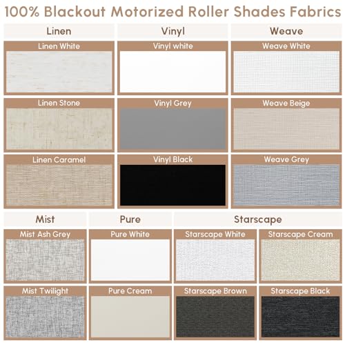 No Drill 100% Blackout Motorized Blinds with Remote Control