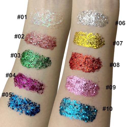 Mysense Pink Body Glitter Gel 30g - Chunky Festival & Concert Makeup