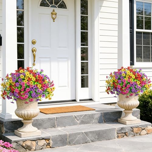 Besteek 20 Bundles Artificial Flowers for Outdoors, Mixed Color UV Resistant