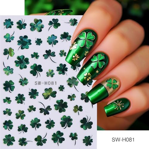 St. Patrick's Day Self-Adhesive Nail Art Stickers Shamrock 4-Pack