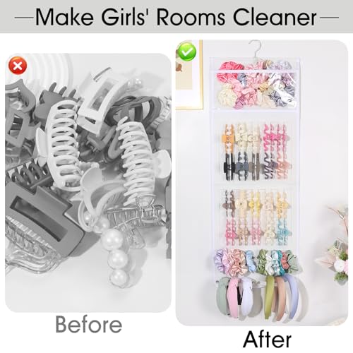 SNOWSTAR Hanging Hair Claw Clip Organizer, Large Wall Storage for Scrunchies
