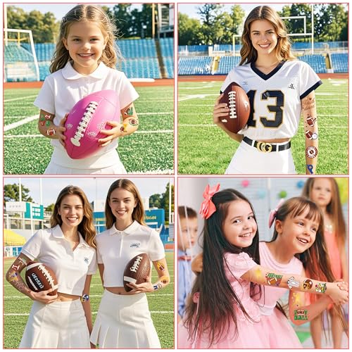 Football Temporary Tattoos Game Day Party Favors 8 Sheets