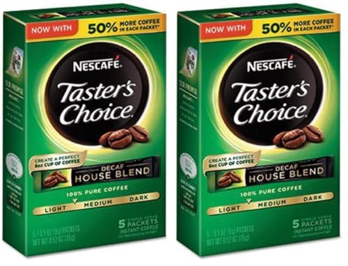 Nescafe Taster's Choice Decaf House Blend Instant Coffee Sticks 0.52oz Pack of 2