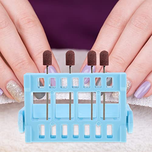 Beaupretty 16-Hole Nail Drill Bit Holder - Portable Manicure Organizer - Blue