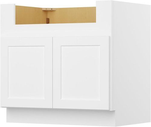 Furinno Shaker Farm Sink Base Kitchen Cabinet - Ready to Assemble | 24"D x 36"W x 34.5"H, White