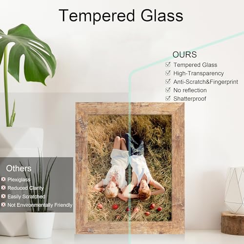 iRahmen Rustic Brown 8x10 Picture Frame with Tempered Glass
