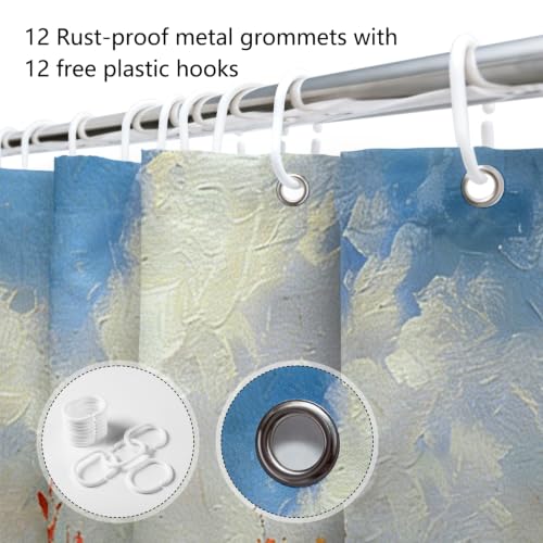 MEHOFOND Watercolor Floral Shower Curtain - Farmhouse Fall 72x72 Inch