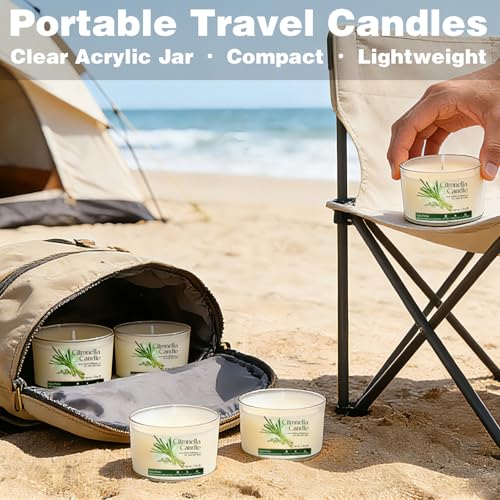 Collabell 16-Pack Citronella Soy Candles - Natural Outdoor Patio Candles