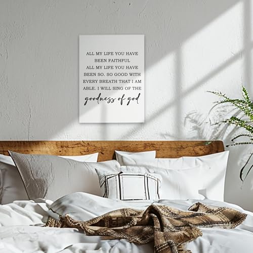 Christian Wall Art Canvas Print - Goodness of God Bible Verse 11x14"