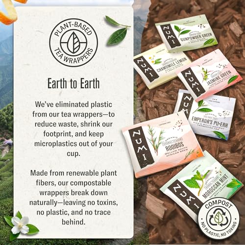Numi Organic Moroccan Mint Herbal Tea, 18 Caffeine-Free Tea Bags