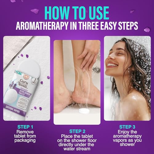 GuruNanda Lavender Vapor Shower Tablets - 5 Count Aromatherapy Steamers