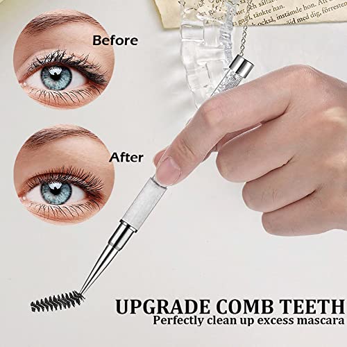 SKYPIA Mascara Brush and Eyelash Comb with Cap White