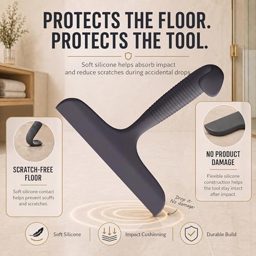 SSTOOHL Silicone Shower Squeegee with Built-In Hook - Glass Door Cleaner