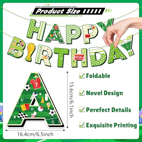 Soccer Birthday Party Decorations Set - Banner, Swirls & Centerpieces