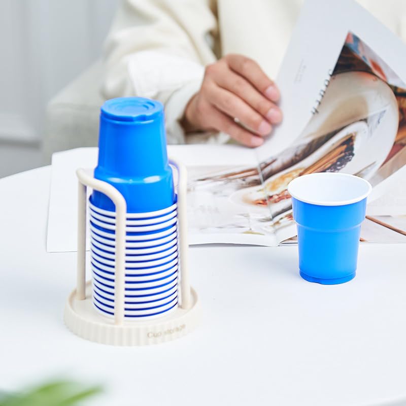 Bathroom Cup Dispenser - 2-Pack Plastic Holder for 3-6 oz Cups
