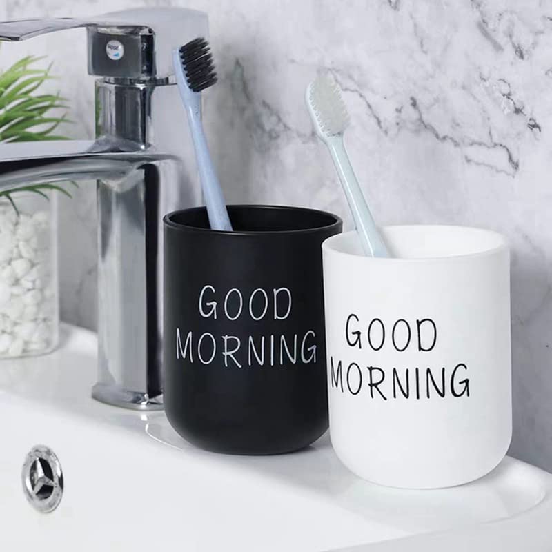 2-Pack Plastic Toothbrush Holder Cups, Eco-Friendly Bathroom Accessories