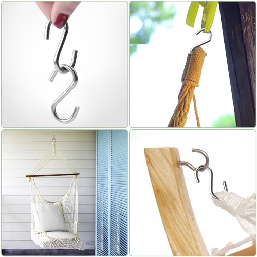 Dreecy Heavy Duty Stainless Steel S Hooks - 12 Pack, 2 Inch