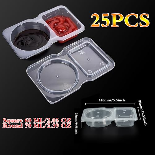Reusable Double Compartment Snack Containers with Lids - BPA-Free, Leak-Proof Food Storage Boxes for Meal Prep & Lunch