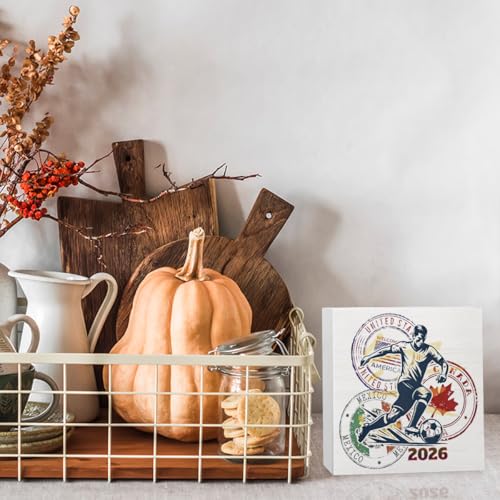 2026 Soccer Cup Wood Desk Decor - Perfect Gift for Fans & Coaches