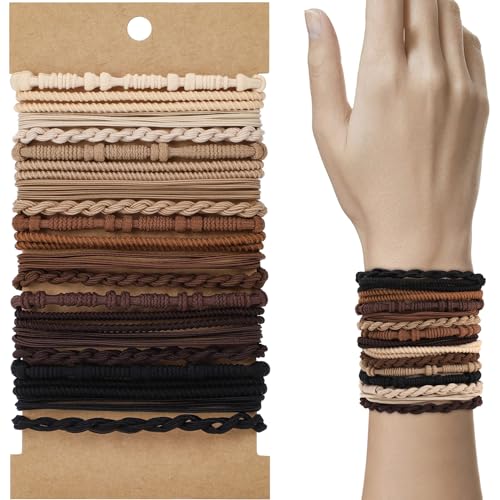 WantGor Boho Hair Ties 20-Piece Neutral Elastic Ponytail Holders