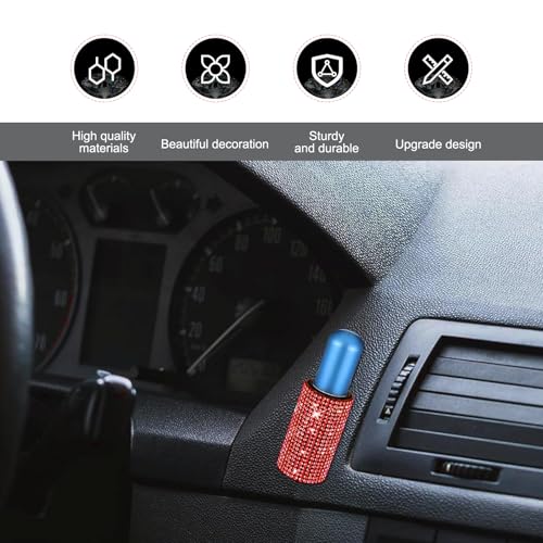 Bling Car Lipstick Holder - Self-Adhesive Rhinestone Organizer