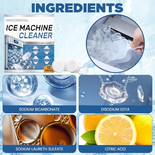 Ice Machine Cleaner Descaler Tablets - 24 Pack for Countertop Ice Makers