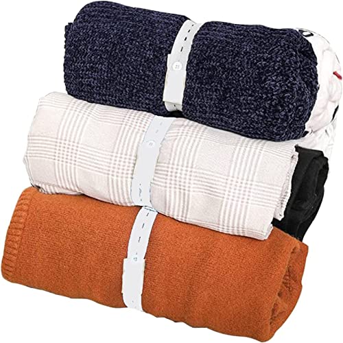 20Pcs Elastic Storage Bands with Buttonholes for Clothes Organization