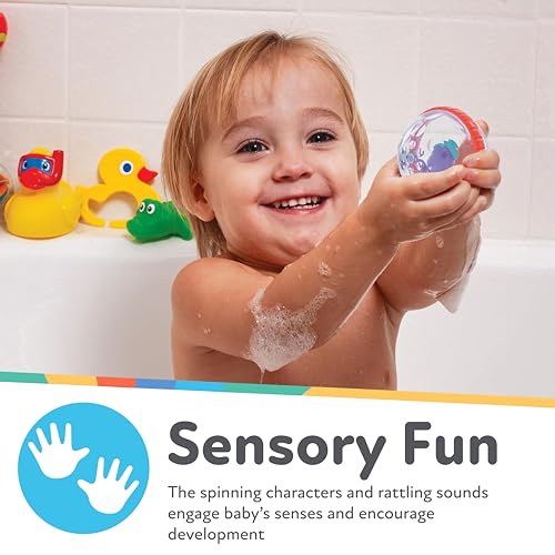 Nuby Bubbly Buds Interactive Bath Toys - 4-Pack Sensory Water Toys