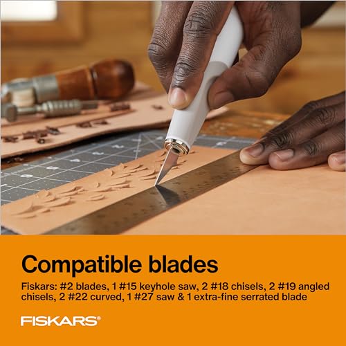 Fiskars 8" Heavy-Duty Easy Change Detail Craft Knife with #2 Blade