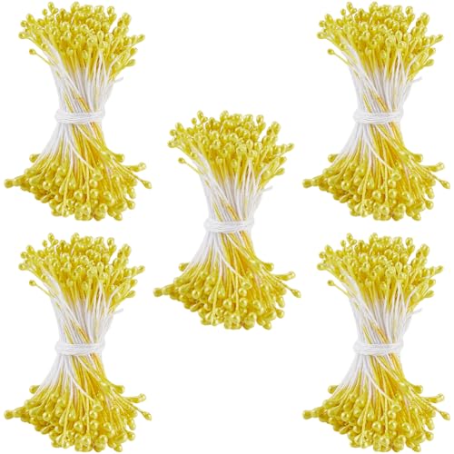 1200Pcs Yellow Flower Stamens for DIY Crafts and Jewelry Making