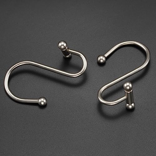 EleCharm T-Shape Shower Curtain Hooks - Rustproof Nickel Hangers