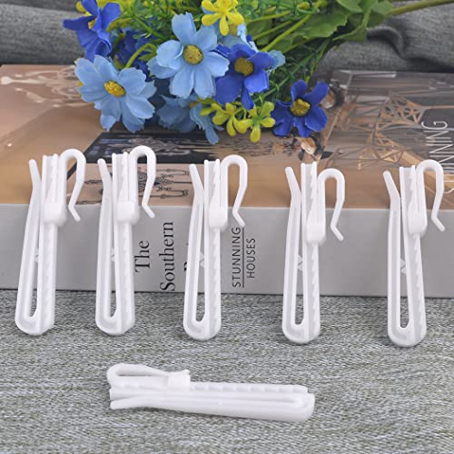 Kuasting 70mm Adjustable Curtain Hooks - 30 Pack Heavy Duty Plastic Pleat