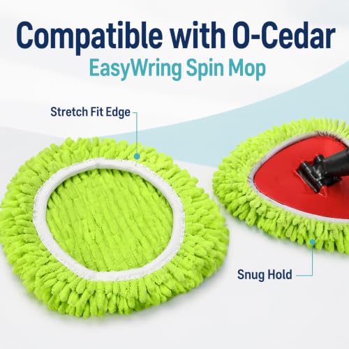 Chenille Microfiber Mop Head Covers for O-Cedar Triangle Mops - 3 Pack