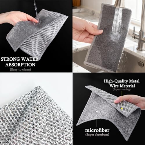 Double-Layer Ultra-Fine Fiber Kitchen Cleaning Cloth - 10 Pack