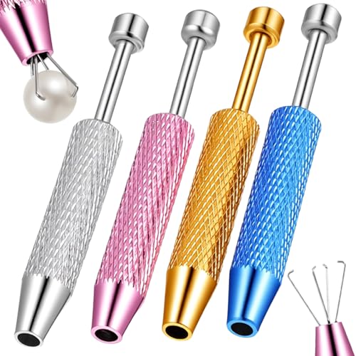 Sibba 4-Pack Piercing Ball Grabber Tool - Stainless Steel 4-Claw Jewelry Changing Tool